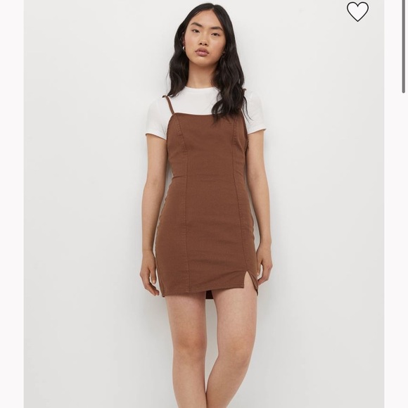 Brown fitted denim dress Brown fitted denim dress